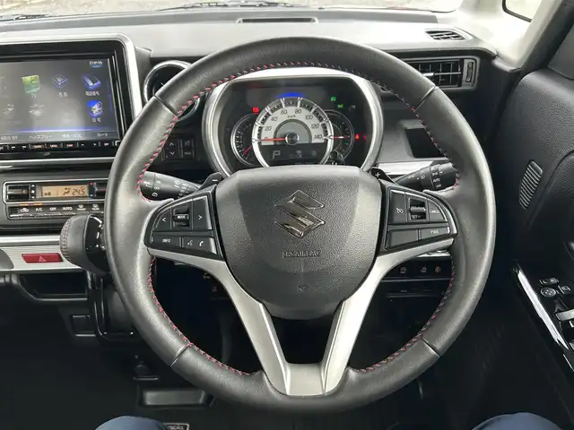 スズキ スペーシア カスタム HYBRID XS ターボ 兵庫県 2019(令1)年 9万km ブルーイッシュブラックパール3 ・ワンオーナー/・純正8インチメモリーナビ/・地デジ/DVD/BT/USB/・ステアリングリモコン/・全方位モニター/・両側パワースライドドア/・ビルトインETC/・ハーフレザーシート/・運転席シートヒーター/・ヘッドアップディスプレイ/・デュアルカメラブレーキサポート/・レーンキープアシスト/・リヤパーキングセンサー/・パドルシフト/・オートLEDヘッドランプ/・LEDフォグランプ/・純正15インチAW/・アイドリングストップ/・クルーズコントロール