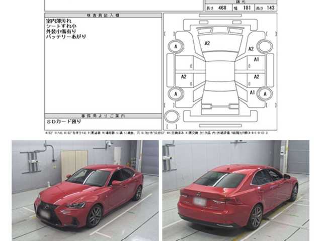 レクサス ＩＳ 300h Fスポーツ 茨城県 2017(平29)年 5.2万km マダーレッド 純正ナビ/バックガイドモニター/レクサスセーフティシステムプラス/アダクティブクルーズコントロール/レーンディパーチャーアラート/プリクラッシュセーフティー/横滑り防止装置/レーンキープアシスト/盗難防止装置/コーナーセンサー（前後）/ブラインドスポットモニター/MTモード付AT/オートライト/オートマチックハイビーム/ビルトインETC2.0/純正18インチアルミホイール/純正フロアマット