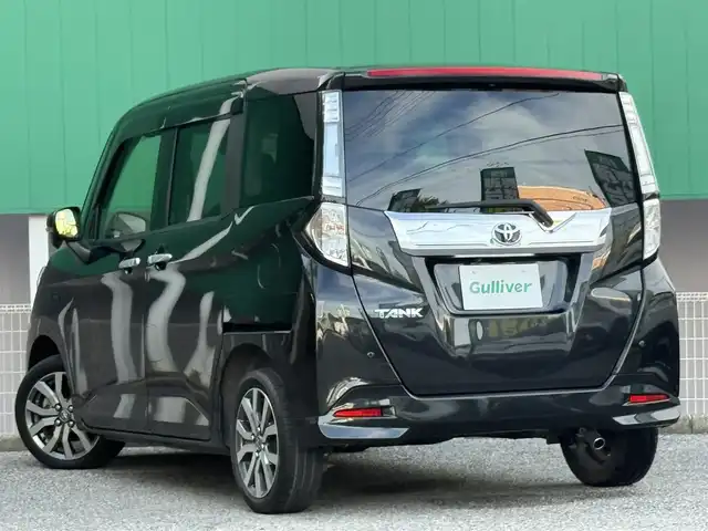 トヨタ タンク カスタムG－T 千葉県 2018(平30)年 5.1万km ブラックマイカメタリック 純正SDナビ/フリップダウンモニター/両側パワースライドドア/クルーズコントロール/ETC2.0/バックカメラ/フルセグTV/CD/DVD/BT/オートライト/LEDヘッドライト/LEDフォグライト/プリクラッシュセーフティ/横滑り防止装置/プッシュスタート/スマートキー/純正15インチAW