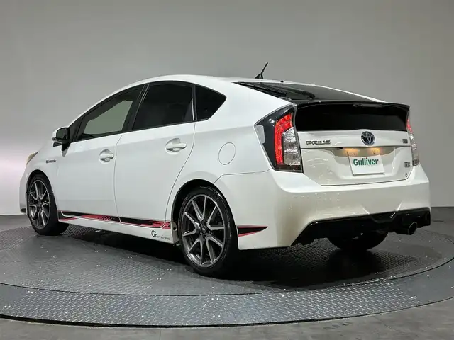 トヨタ プリウス S ツーリングセレ G’s 愛媛県 2012(平24)年 9.8万km ホワイトパールクリスタルシャイン ・ナビ（フルセグＴＶ・ＢＴ・ＣＤ・ＤＶＤ・ＳＤ・ＦＭ・ＡＭ）/・バックカメラ　/・ＥＴＣ　/・前方ドラレコ　/・クルコン　/・ＬＥＤヘッドライト　/・スペアキー　/・シガーソケット
