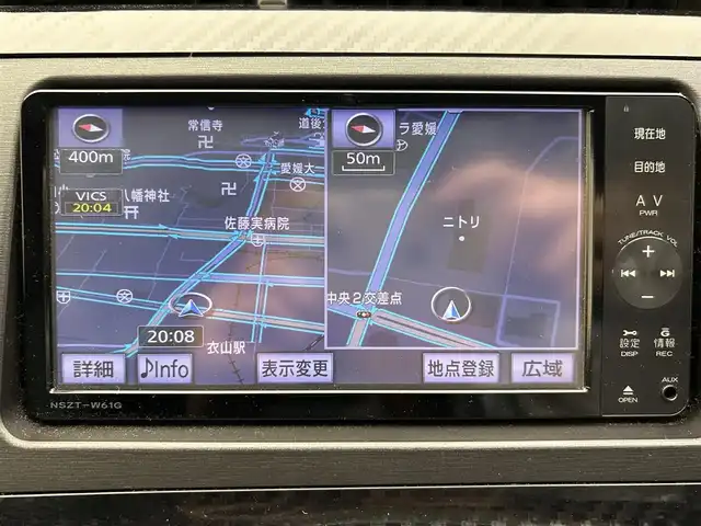 トヨタ プリウス S ツーリングセレ G’s 愛媛県 2012(平24)年 9.8万km ホワイトパールクリスタルシャイン ・ナビ（フルセグＴＶ・ＢＴ・ＣＤ・ＤＶＤ・ＳＤ・ＦＭ・ＡＭ）/・バックカメラ　/・ＥＴＣ　/・前方ドラレコ　/・クルコン　/・ＬＥＤヘッドライト　/・スペアキー　/・シガーソケット