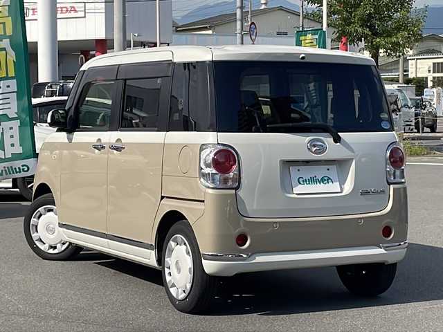 ダイハツ ムーヴ キャンバス G メイクアップ リミテッド　SAⅢ 長野県 2020(令2)年 1.4万km パールホワイトⅢ/ナチュラルベージュマイカメタリック 2トーン スマートアシストIII/・衝突回避支援ブレーキ機能/・衝突警報機能/・車線逸脱警報機能/・誤発進抑制制御機能/・先行車発進お知らせ機能/純正ＳＤナビ【NSZN-W71D】/（ＣＤ／ＤＶＤ／ＳＤ／ＢＴ／フルセグＴＶ）/全方位カメラ/ドライブレコーダー/両側パワースライドドア/アイドリングストップ/ステアリングスイッチ/ＬＥＤヘッドライト/フォグランプ/オートライト/オートハイビーム/スマートキー/Pスタート/電動格納ミラー/ドアバイザー