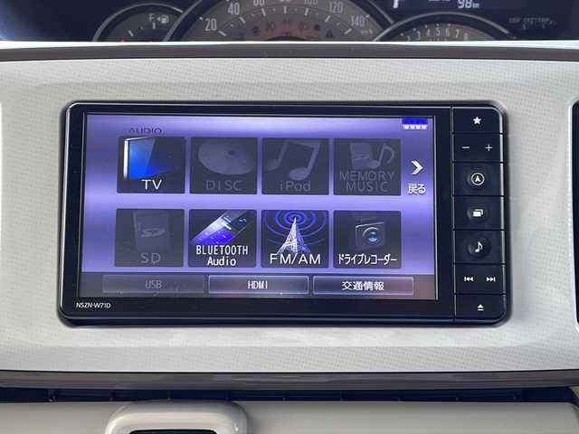 ダイハツ ムーヴ キャンバス G メイクアップ リミテッド　SAⅢ 長野県 2020(令2)年 1.4万km パールホワイトⅢ/ナチュラルベージュマイカメタリック 2トーン スマートアシストIII/・衝突回避支援ブレーキ機能/・衝突警報機能/・車線逸脱警報機能/・誤発進抑制制御機能/・先行車発進お知らせ機能/純正ＳＤナビ【NSZN-W71D】/（ＣＤ／ＤＶＤ／ＳＤ／ＢＴ／フルセグＴＶ）/全方位カメラ/ドライブレコーダー/両側パワースライドドア/アイドリングストップ/ステアリングスイッチ/ＬＥＤヘッドライト/フォグランプ/オートライト/オートハイビーム/スマートキー/Pスタート/電動格納ミラー/ドアバイザー
