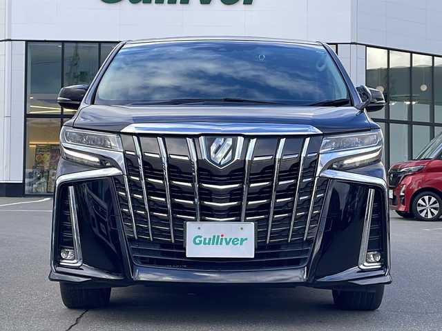 トヨタ アルファードハイブリット SR 青森県 2019(令1)年 7.3万km ブラック ・4WD/・本革シート(黒)/・純正ナビ/・12.1フリップダウンモニター/・フルセグTV/・Bluetooth/・USB端子/・バックカメラ/・両側パワースライドドア/・パワーバックドア/・前後ドライブレコーダー/・衝突軽減ブレーキ/・レーダークルーズコントロール/・レーンキープアシスト/・オートマチックハイビーム/・シートヒーター/・スマートキー/・LEDヘッドライト/・LEDフォグ/・19インチAW(VERSUS)/・保証書・取説あり