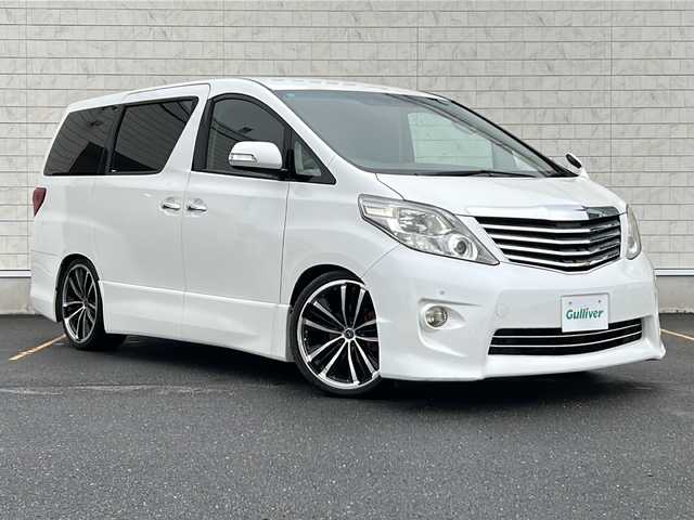 トヨタ アルファード 240S プライムセレクションⅡ 茨城県 2010(平22)年 7.5万km ホワイトパールクリスタルシャイン 純正HDDナビ/【フルセグTV/CD/DVD/Bluetooth/HDD】/バックカメラ/純正フリップダウンモニター/両側パワースライドドア/パワーバックドア/コーナーセンサー/横滑り防止装置/オートライト/社外20インチAW/社外サス/ETC/ウッドコンビステアリング/ステアリングスイッチ/社外フロアマット/プッシュスタート/スマートキー