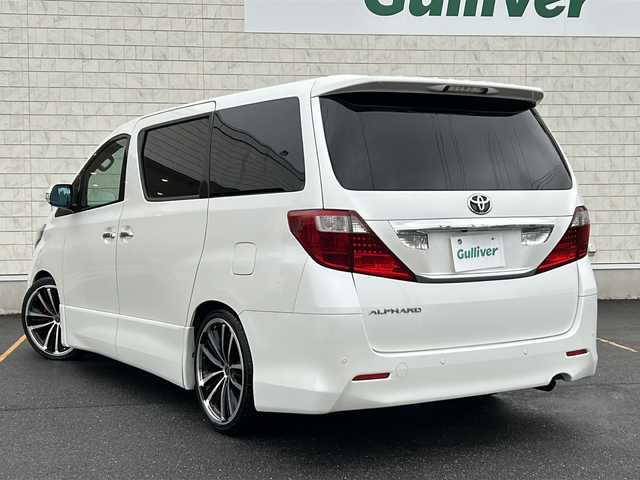 トヨタ アルファード 240S プライムセレクションⅡ 茨城県 2010(平22)年 7.5万km ホワイトパールクリスタルシャイン 純正HDDナビ/【フルセグTV/CD/DVD/Bluetooth/HDD】/バックカメラ/純正フリップダウンモニター/両側パワースライドドア/パワーバックドア/コーナーセンサー/横滑り防止装置/オートライト/社外20インチAW/社外サス/ETC/ウッドコンビステアリング/ステアリングスイッチ/社外フロアマット/プッシュスタート/スマートキー