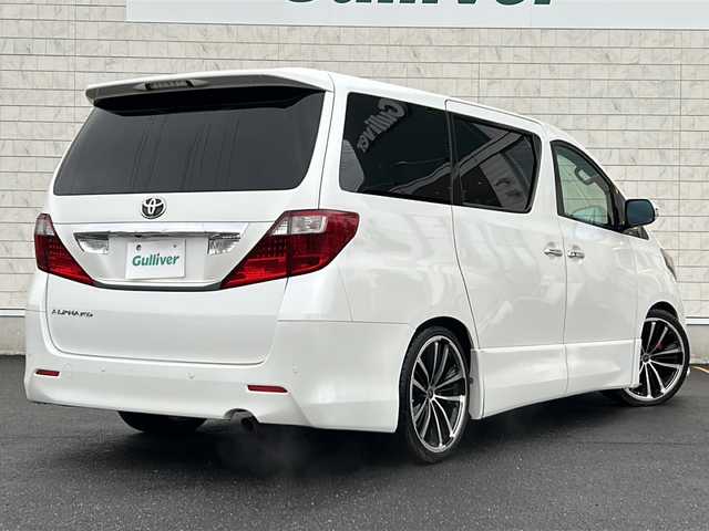 トヨタ アルファード 240S プライムセレクションⅡ 茨城県 2010(平22)年 7.5万km ホワイトパールクリスタルシャイン 純正HDDナビ/【フルセグTV/CD/DVD/Bluetooth/HDD】/バックカメラ/純正フリップダウンモニター/両側パワースライドドア/パワーバックドア/コーナーセンサー/横滑り防止装置/オートライト/社外20インチAW/社外サス/ETC/ウッドコンビステアリング/ステアリングスイッチ/社外フロアマット/プッシュスタート/スマートキー