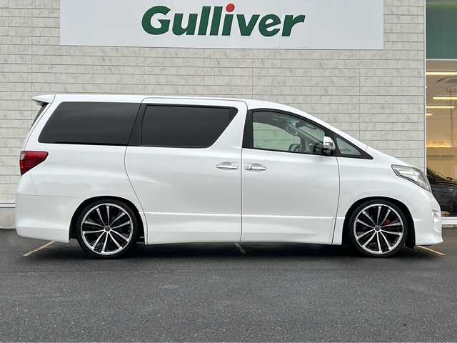 トヨタ アルファード 240S プライムセレクションⅡ 茨城県 2010(平22)年 7.5万km ホワイトパールクリスタルシャイン 純正HDDナビ/【フルセグTV/CD/DVD/Bluetooth/HDD】/バックカメラ/純正フリップダウンモニター/両側パワースライドドア/パワーバックドア/コーナーセンサー/横滑り防止装置/オートライト/社外20インチAW/社外サス/ETC/ウッドコンビステアリング/ステアリングスイッチ/社外フロアマット/プッシュスタート/スマートキー