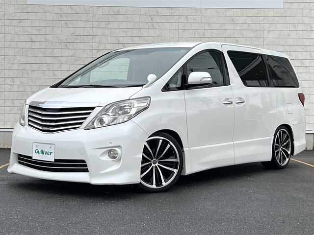 トヨタ アルファード 240S プライムセレクションⅡ 茨城県 2010(平22)年 7.5万km ホワイトパールクリスタルシャイン 純正HDDナビ/【フルセグTV/CD/DVD/Bluetooth/HDD】/バックカメラ/純正フリップダウンモニター/両側パワースライドドア/パワーバックドア/コーナーセンサー/横滑り防止装置/オートライト/社外20インチAW/社外サス/ETC/ウッドコンビステアリング/ステアリングスイッチ/社外フロアマット/プッシュスタート/スマートキー