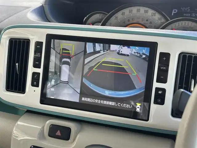 ダイハツ ムーヴ キャンバス G メイクアップ リミテッド　SAⅢ 静岡県 2020(令2)年 3.3万km パールホワイトⅢ/ファインミントメタリック 2トーン 純正8型ナビ/（フルセグTV/FM/AM/Bluetooth/CD/DVD/iPod）/両側電動スライド/全周囲カメラ/ETC/オートライト/オートハイビーム/LEDライト/スマートキー/プッシュスタート/ベンチシート/フルフラットシート/純正フロアマット