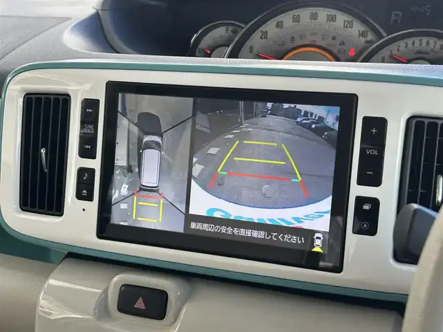 ダイハツ ムーヴ キャンバス G メイクアップ リミテッド　SAⅢ 静岡県 2020(令2)年 3.3万km パールホワイトⅢ/ファインミントメタリック 2トーン 純正8型ナビ/（フルセグTV/FM/AM/Bluetooth/CD/DVD/iPod）/両側電動スライド/全周囲カメラ/ETC/オートライト/オートハイビーム/LEDライト/スマートキー/プッシュスタート/ベンチシート/フルフラットシート/純正フロアマット