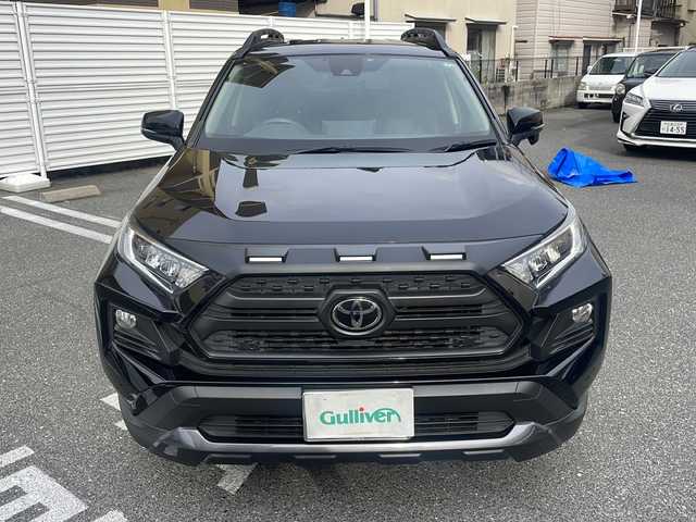 トヨタ ＲＡＶ４ アドベンチャー オフロードPKG 広島県 2021(令3)年 0.8万km アティチュードブラックマイカ /登録時走行距離/　　　　　　　7730キロ/ワンオーナー/社外ナビ/バックカメラ/地デジ/黒革シート/エアシート/PCS/パワーバックドア/ルーフレール/ビルトインETC/新車時整備手帳/　　【保証書】/取扱説明書/