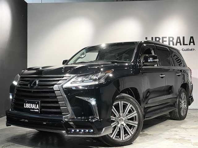 レクサス ＬＸ 570 道央・札幌 2016(平28)年 4.2万km ブラック 純正メーカーナビ(フルセグTV/BT/SD/CD/DVD)/クールBOX/電動サンルーフ/ホワイトレザーシート/パワーシート(全席)/シートヒーター(D/N)/シートベンチレーション(D/N)/エアサスペンション(乗降モード付)/パノラミックビューモニター/本木目+本革ステアリング/ステアリングヒーター/ヘッドアップディスプレイ/三眼LEDヘッドランプ/LEDシーケンシャルシグナルランプ(前後)/ブラインドスポットモニター/リアクロストラフィックアラート/LexusSafetySystem+/・プリクラッシュセーフティ/・レーダークルーズコントロール/・レーンディパーチャーアラート/・アダプティブハイビームシステム/社外エアロ(フロント/リア)/純正21インチ切削光輝アルミホイール