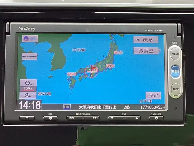 ホンダ フィット ハイブリット Fパッケージ 大阪府 2014(平26)年 9.8万km ブリリアントスポーティブルーメタリック2トーン 純正インターナビ・ワンセグTV・CD・/　　　DVD・Bluetooth・USB/あんしんパッケージ/ビルトインＥＴＣ/バックカメラ/スマートキー2個/ステアリングスイッチ/電動格納ウインカーミラー