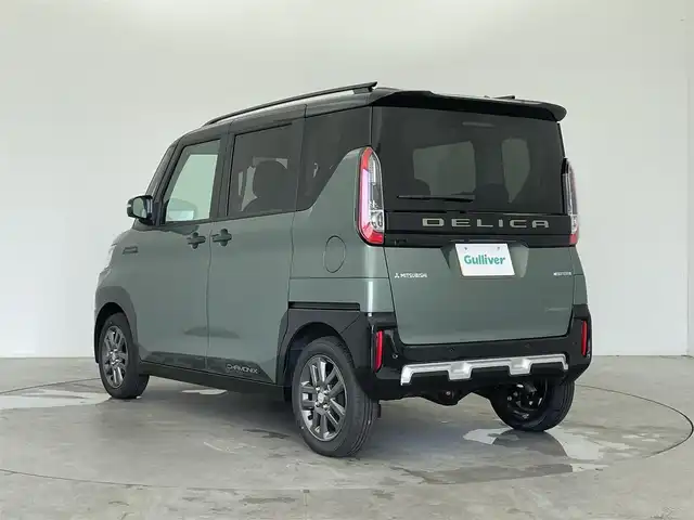 三菱 デリカミニ T プレミアム 富山県 2025(令7)年 0.1千km 緑Ⅱ 登録済未使用車/4WD/純正9型DA（AM/FM/CD/DVD/USB/BT）/バックカメラ/デジタルインナーミラー/両側パワースライドドア/衝突被害軽減ブレーキ/アダプティブクルーズコントロール/レーンキープアシスト/オートマチックハイビーム/LEDヘッドライト/クリアランスソナー/ハーフレザーシート/前席シートヒーター/純正15インチAW/スマートキー×２/プッシュスタート/純正フロアマット/取扱説明書/保証書