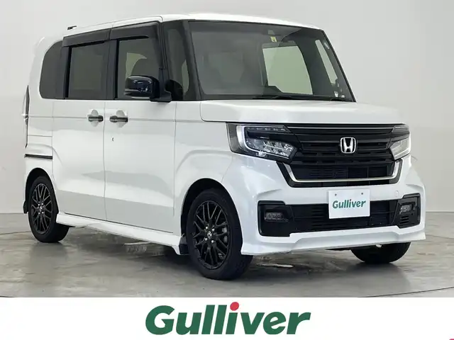 ホンダ Ｎ ＢＯＸ カスタム L ターボ スタイル+ブラック 滋賀県 2022(令4)年 5.2万km プラチナホワイトパール 純正メモリーナビ/・CD/DVD/Blutooth/USB/バックカメラ/ハーフレザーシート/シートヒーター/両側自動スライドドア/追従付きクルーズコントロール/LEDヘッドライト/パドルシフト/革巻きステアリング/オートパーキングホールド/ドライブレコーダー
