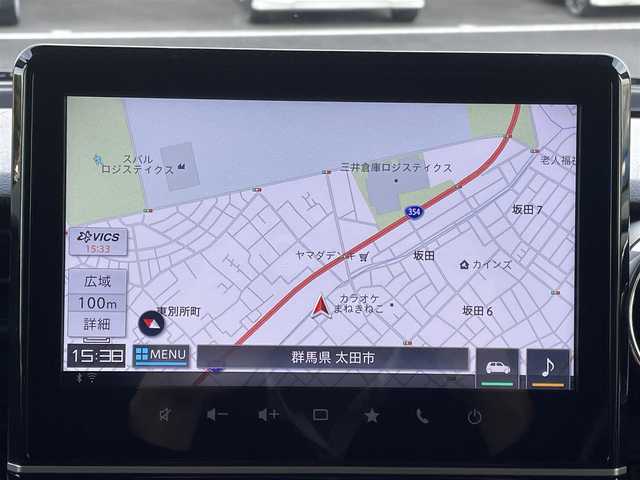 スズキ スペーシア カスタム HYBRID XS 群馬県 2023(令5)年 2.9万km ブルーイッシュブラックパール3 ワンオーナー/純正ナビ/　(AM/FM/TV/BT/USB/DISK)/全方位カメラ/両側パワースライドドア/衝突軽減ブレーキ/レーンキープアシスト/ヘッドアップディスプレイ/コーナーセンサー/横滑り防止機能/アイドリングストップ/レーダークルーズコントロール/ETC/前後ドライブレコーダー/純正ドアバイザー/純正フロアマット/AUTOライト/ステアリングリモコン/D側シートヒーター/後席サンシェード/保証書/取扱説明書/記録簿/スペアキー1