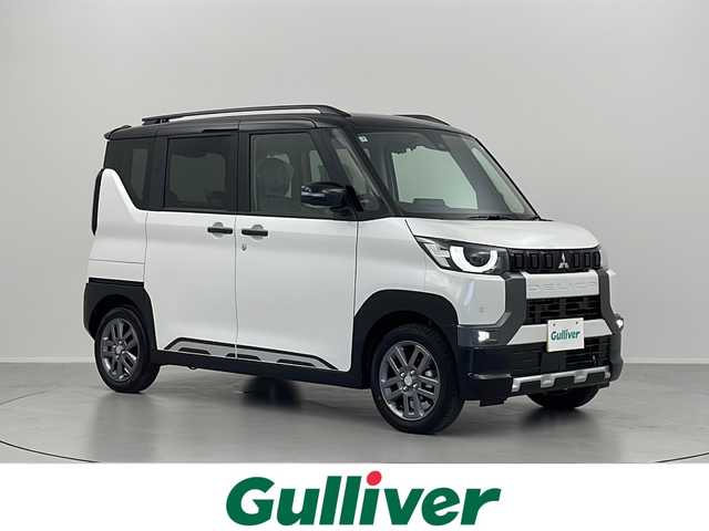 三菱 デリカミニ T プレミアム 福島県 2025(令7)年 0.1千km アメジストブラック/シルキーホワイト /届出済未使用車//4WD/e-Assist/・衝突被害軽減ブレーキシステム/・車線逸脱警報システム/・マイパイロット//全周囲カメラ//純正9型DAナビ/・BT.USB.スマホ連携//両側パワースライドドア/・ハンズフリーオートスライド//ハーフレザーシート/・前席シートヒーター//ステアリングスイッチ/・パドルシフト/・ステアリングヒーター//LEDヘッドライト/・LEDフォグライト//プッシュスタート//スマートキー×2//電動パーキングブレーキ//純正15インチAW//シートバックテーブル//ロールサンシェード//後席サーキュレーター