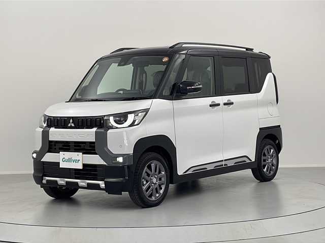 三菱 デリカミニ T プレミアム 福島県 2025(令7)年 0.1千km アメジストブラック/シルキーホワイト /届出済未使用車//4WD/e-Assist/・衝突被害軽減ブレーキシステム/・車線逸脱警報システム/・マイパイロット//全周囲カメラ//純正9型DAナビ/・BT.USB.スマホ連携//両側パワースライドドア/・ハンズフリーオートスライド//ハーフレザーシート/・前席シートヒーター//ステアリングスイッチ/・パドルシフト/・ステアリングヒーター//LEDヘッドライト/・LEDフォグライト//プッシュスタート//スマートキー×2//電動パーキングブレーキ//純正15インチAW//シートバックテーブル//ロールサンシェード//後席サーキュレーター