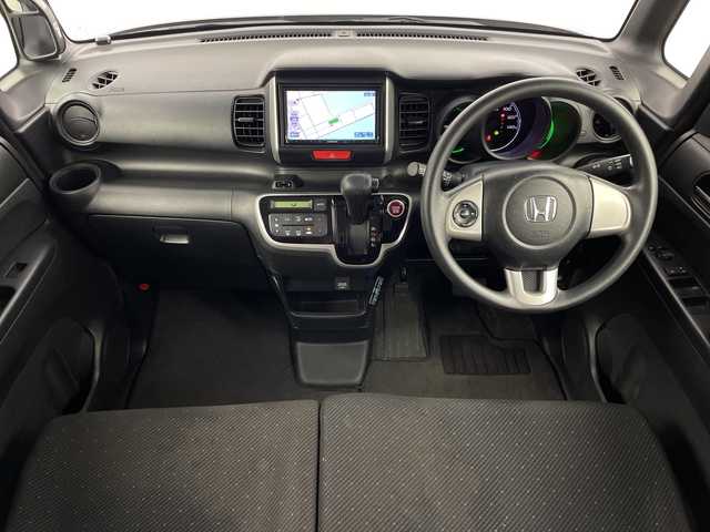 ホンダ Ｎ ＢＯＸ G Lパッケージ 鹿児島県 2014(平26)年 6.7万km スマートブラック ワンオーナー/社外メモリナビ/（AM/FM/CD/DVD/Bluetooth/ワンセグ）/片側パワースライドドア/前後ドライブレコーダー/ETC/スマートキー/ステアリングリモコン/横滑り防止装置/オートエアコン/純正フロアマット/純正AW14インチ