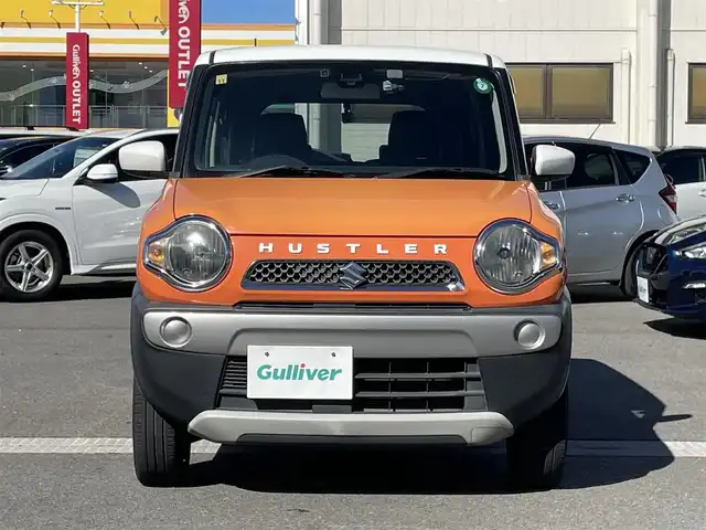 スズキ ハスラー G ターボ 群馬県 2014(平26)年 7.7万km パッションオレンジマイカ/スペリアホワイト ４WD/・ダウンヒルアシストコントロール/衝突被害軽減ブレーキ/純正ナビ/・ワンセグTV/CD/AUX/・バックカメラ/・ETC/・ドライブレコーダー/アイドリングストップ/ターボ/ベンチシート/・シートヒーター/プッシュスタート/・スマートキー/・スペアキー/社外LEDヘッドライト/純正フロアマット/ドアバイザー/グリップコントロール