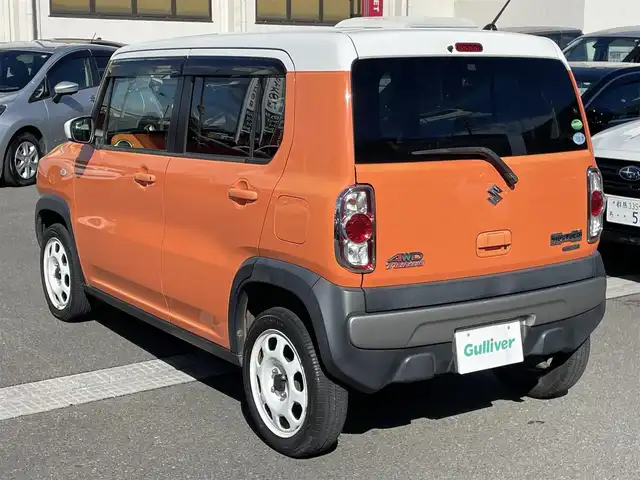 スズキ ハスラー G ターボ 群馬県 2014(平26)年 7.7万km パッションオレンジマイカ/スペリアホワイト ４WD/・ダウンヒルアシストコントロール/衝突被害軽減ブレーキ/純正ナビ/・ワンセグTV/CD/AUX/・バックカメラ/・ETC/・ドライブレコーダー/アイドリングストップ/ターボ/ベンチシート/・シートヒーター/プッシュスタート/・スマートキー/・スペアキー/社外LEDヘッドライト/純正フロアマット/ドアバイザー/グリップコントロール