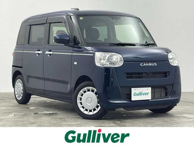 ダイハツ ムーヴ キャンバス セオリー X 群馬県 2023(令5)年 0.9万km レーザーブルークリスタルシャイン 衝突軽減　社外７型ナビ　両側パワースライドドア　ＬＥＤオートヘッドライト　前後コーナーセンサー　ＡＢＳ　横滑り防止装置　ＥＴＣ　アイドリングストップ　スマートキー　プッシュスタート　禁煙車