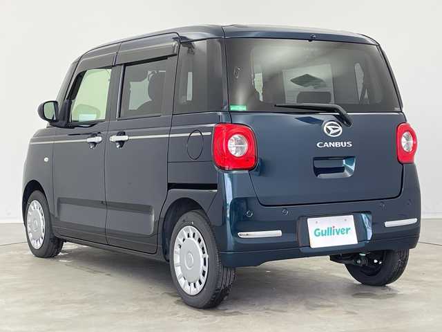 ダイハツ ムーヴ キャンバス セオリー X 新潟県 2023(令5)年 0.9万km レーザーブルークリスタルシャイン 衝突軽減/ケンウッド７型ナビ/(MDV-D310W)/(CD.DVD.フルセグ.Bluetooth)/両側パワースライドドア/ＬＥＤオートヘッドライト/前後コーナーセンサー/横滑り防止装置/ＥＴＣ/アイドリングストップ/スマートキー/プッシュスタート/禁煙車