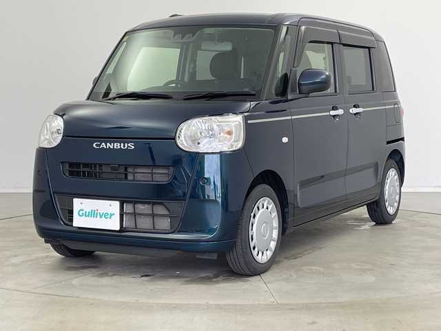 ダイハツ ムーヴ キャンバス セオリー X 新潟県 2023(令5)年 0.9万km レーザーブルークリスタルシャイン 衝突軽減/ケンウッド７型ナビ/(MDV-D310W)/(CD.DVD.フルセグ.Bluetooth)/両側パワースライドドア/ＬＥＤオートヘッドライト/前後コーナーセンサー/横滑り防止装置/ＥＴＣ/アイドリングストップ/スマートキー/プッシュスタート/禁煙車