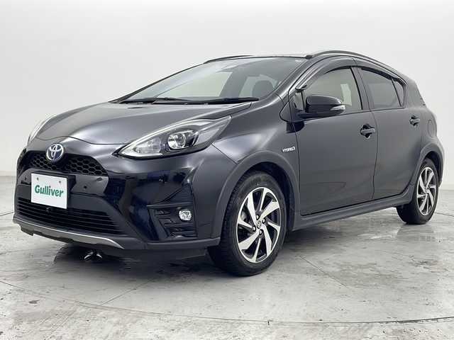 トヨタ アクア クロスオーバー グラム 宮城県 2018(平30)年 5.4万km ブラックマイカ ハーフレザーシート/トヨタセーフティセンス/・プリクラッシュセーフティ/・レーンディパチャーアラート/・オートハイビーム/・クリアランスソナー（前後）/純正9型ナビ/ナビロックの為確認不可/バックカメラ/LEDヘッドライト/LEDフォグライト/純正ドライブレコーダー（フロント）/ビルドインETC/革巻きステアリング/ステアリングスイッチ/プッシュスタート/スマートキー/純正フロアマット/純正16インチアルミホイール/ドアバイザー/横滑り防止装置