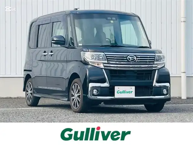 ダイハツ タント カスタム X トップED SA Ⅲ 熊本県 2018(平30)年 5.8万km ブラックマイカメタリック 純正メモリナビ（NMZK-W68D）/FM・AM・DVD・CD・フルセグTV/Bluetooth Audio/バックカメラ/衝突被害軽減ブレーキ/片側パワースライドドア/アイドリングストップ/ハーフレザーシート/D席シートヒーター/コーナーセンサー/プッシュスタート/スマートキー/スペアキー/ドアバイザー/ETC