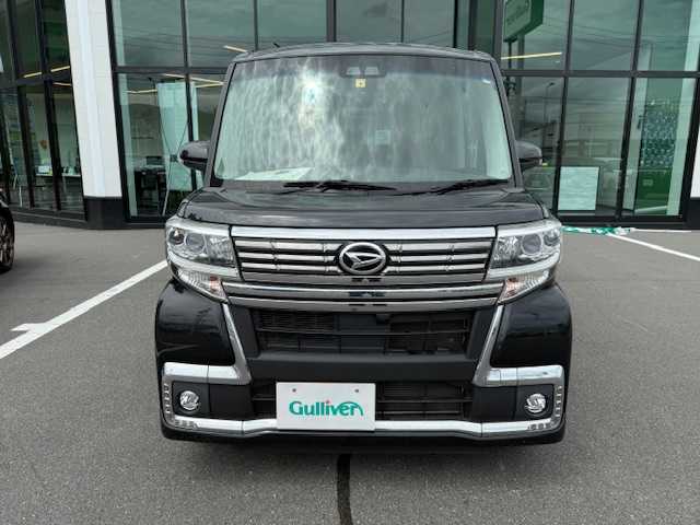 ダイハツ タント カスタム X トップED SA Ⅲ 熊本県 2018(平30)年 5.8万km ブラックマイカメタリック 純正メモリナビ（NMZK-W68D）/FM・AM・DVD・CD・フルセグTV/Bluetooth Audio/バックカメラ/衝突被害軽減ブレーキ/片側パワースライドドア/アイドリングストップ/ハーフレザーシート/D席シートヒーター/コーナーセンサー/プッシュスタート/スマートキー/スペアキー/ドアバイザー/ETC