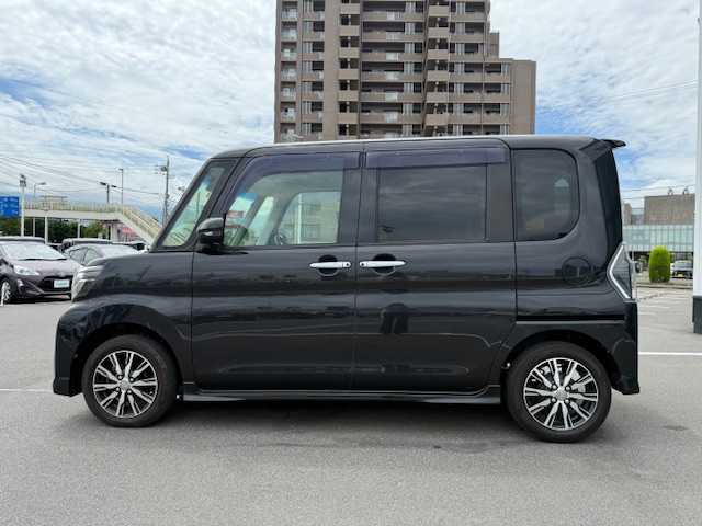 ダイハツ タント カスタム X トップED SA Ⅲ 熊本県 2018(平30)年 5.8万km ブラックマイカメタリック 純正メモリナビ（NMZK-W68D）/FM・AM・DVD・CD・フルセグTV/Bluetooth Audio/バックカメラ/衝突被害軽減ブレーキ/片側パワースライドドア/アイドリングストップ/ハーフレザーシート/D席シートヒーター/コーナーセンサー/プッシュスタート/スマートキー/スペアキー/ドアバイザー/ETC