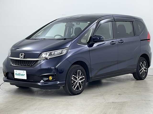 ホンダ フリード G ホンダセンシング 道央・札幌 2020(令2)年 3.8万km ミッドナイトブルービームM ・ワンオーナー/・4WD/・寒冷地仕様/・純正ナビ＆TV＆BT＆CD＆DVD＆USB/・バックカメラ/・両側パワスラ/・ホンダセンシング/・衝突軽減/・レーダークルコン/・車線維持支援システム/・ビルトインETC/・シートヒーター(DN)/・ドアミラーヒーター/・コーナーセンサー(後)/・LEDヘッドライト/・オートライト/・スマートキー/・スペアキー/・純正エンスタ/・社外エンスタ/・社外15インチAW/・純正ホイールカバー付スタッドレス積込