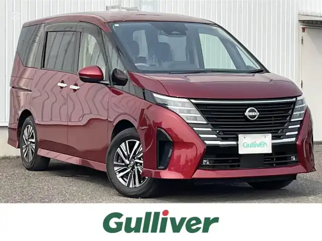 日産 セレナ e－パワー ハイウェイスター V 熊本県 2024(令6)年 1.3万km 赤 ワンオーナー/純正ナビ/・AM/FM/BT/SD/・フルセグTV（走行中視聴可能）/・全方位カメラ/デジタルインナーミラー/先行発信安全装備/・インテリジェントエマージェンシーブレーキ/・ハイビームアシスト/・ヒルスタートアシスト/・車線逸脱警報/・標識検知機能/・踏み間違い衝突防止アシスト/・インテリジェントDA/・プロパイロット/電動パーキングブレーキ/・ブレーキホールド/クリアランスソナー/コーナーセンサー/ブラインドスポットモニター/車内撮影型ドラレコ/純正アルミホイール/走行モード/・EVモード/・e-pedal/両側パワースライドドア/ビルトインETC/インテリキー
