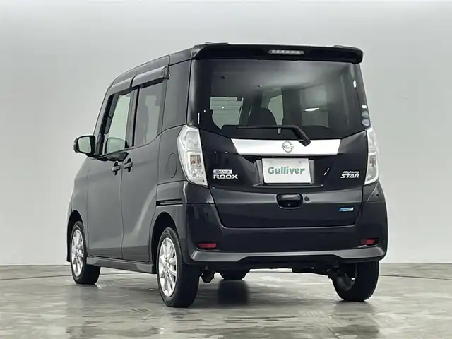 日産 デイズ ルークス HWS X Vセレ +SeftyⅡ 福島県 2015(平27)年 12.4万km ブラック セーフティII/・衝突被害軽減システム/・踏み間違え防止システム/純正7インチメモリーナビ/・品番：MP314D-W/・フルセグ/TV/BT/SD/USB/CD/DVD/FM/AM/バックカメラ/・全方位カメラ/左側パワースライドドア/LEDオートライト/・フォグランプ/ベンチシート/・ロールサンシェード/純正14インチアルミホイール付きサマータイヤ/革ステアリング/ドラレコ/純正フロアマット/ウィンカーミラー/オートミラー/アイドリングストップ/プッシュスタート/・スマートキー