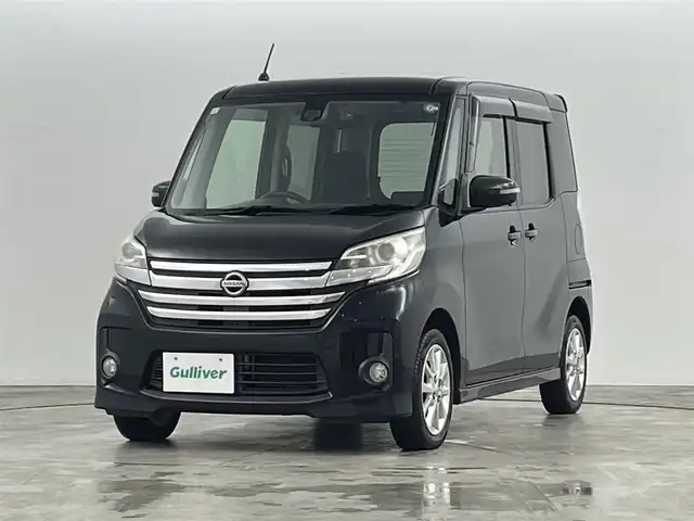 日産 デイズ ルークス HWS X Vセレ +SeftyⅡ 福島県 2015(平27)年 12.4万km ブラック セーフティII/・衝突被害軽減システム/・踏み間違え防止システム/純正7インチメモリーナビ/・品番：MP314D-W/・フルセグ/TV/BT/SD/USB/CD/DVD/FM/AM/バックカメラ/・全方位カメラ/左側パワースライドドア/LEDオートライト/・フォグランプ/ベンチシート/・ロールサンシェード/純正14インチアルミホイール付きサマータイヤ/革ステアリング/ドラレコ/純正フロアマット/ウィンカーミラー/オートミラー/アイドリングストップ/プッシュスタート/・スマートキー
