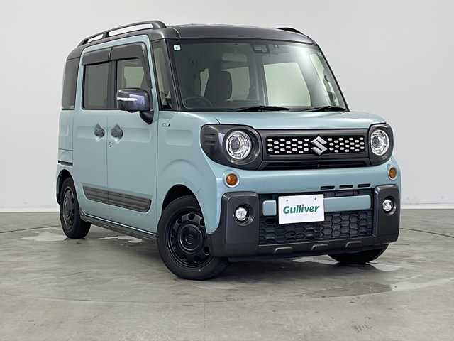 スズキ スペーシア ギア HYBRID XZ 新潟県 2019(平31)年 1.8万km オフブルーメタリック/ガンメタリック2トーンルーフ 純正メーカーOPナビ/・CD/DVD/Bluetooth/iPod/USB/フルセグ/全周囲モニター/衝突被害軽減システム/レーンキープアシスト/純正ビルトインETC/フロントドライブレコーダー/両側パワースライドドア/純正フロアマット/前席シートヒーター/純正LEDヘッドライト/オートライト/オートマチックハイビーム/純正14インチAW夏タイヤ/ABS/横滑り防止機能/リアコーナーセンサー/盗難防止装置/アイドリングストップ/スペアキー