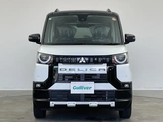 三菱 デリカミニ T プレミアム 新潟県 2025(令7)年 0.1千km アメジストブラック/シルキーホワイト 4WD/プロパイロット/純正ディスプレイオーディオ/　AppleCarPlay/AndroidAuto/Bluetooth/HDMI/全方位モニター/両側パワースライドドア/衝突被害軽減ブレーキ/レーンキープアシスト/前後コーナーセンサー/レーダークルーズコントロール/ハーフレザーシート/前席シートヒーター/オートマチックハイビーム/LEDヘッドライト/オートライト/ステアリングヒーター/パドルシフト/禁煙車
