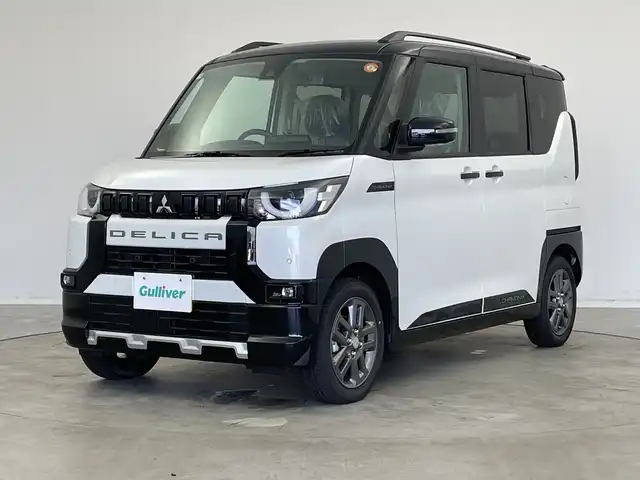 三菱 デリカミニ T プレミアム 新潟県 2025(令7)年 0.1千km アメジストブラック/シルキーホワイト 4WD/プロパイロット/純正ディスプレイオーディオ/　AppleCarPlay/AndroidAuto/Bluetooth/HDMI/全方位モニター/両側パワースライドドア/衝突被害軽減ブレーキ/レーンキープアシスト/前後コーナーセンサー/レーダークルーズコントロール/ハーフレザーシート/前席シートヒーター/オートマチックハイビーム/LEDヘッドライト/オートライト/ステアリングヒーター/パドルシフト/禁煙車