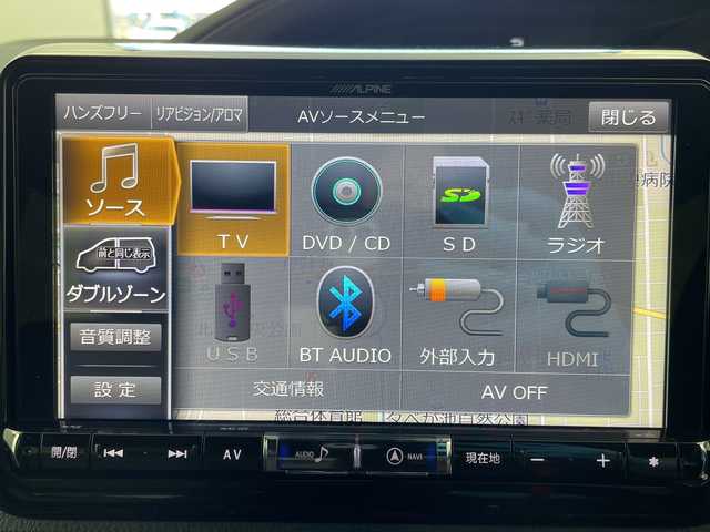 トヨタ エスクァイア ハイブリッド Gi プレミアムパッケージ 岐阜県 2019(平31)年 3.3万km ホワイトパールクリスタルシャイン ALPINＥ９インチナビ/（CD/DVD/SD/Bluetooth/HDMI）/ＡＬＰＩＮＥフリップダウンモニター/両側パワースライドドア/バックカメラ/クルーズコントロール/前席シートヒーター/ステアリングヒーター/ステアリングスイッチ/オートLEDヘッドライト/ハーフレザーシート（茶色）/スマートキー