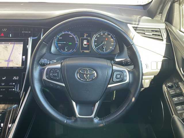 トヨタ ハリアー ハイブリッド エレガンス 長野県 2015(平27)年 7.6万km ホワイトパールクリスタルシャイン ４WD/純正9型ナビフルセグTV/Weds20インチアルミ/社外エアロ/ハーフレザーシート/ドライブレコーダー/プッシュスタート/スマートキー/パワーシート