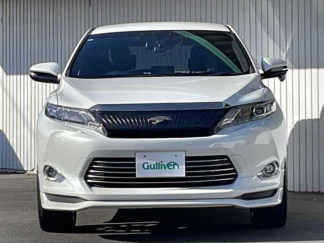 トヨタ ハリアー ハイブリッド エレガンス 長野県 2015(平27)年 7.6万km ホワイトパールクリスタルシャイン ４WD/純正9型ナビフルセグTV/Weds20インチアルミ/社外エアロ/ハーフレザーシート/ドライブレコーダー/プッシュスタート/スマートキー/パワーシート