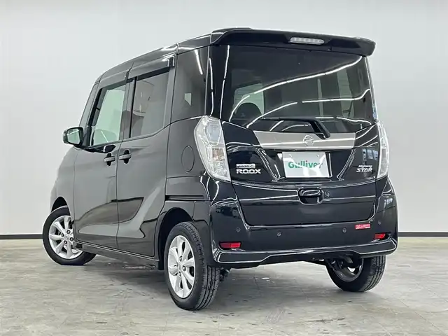 日産 デイズ ルークス ハイウェイスターX 長崎県 2019(令1)年 4.5万km ブラック 純正7インチナビ　（MM319D-W）/・フルセグTV　CD/DVD/SD/Bluetooth/AUX/プッシュスタート/ステアリングスイッチ/バックカメラ/アラウンドビューモニター/片側パワースライドドア/ETC/前後ドライブレコーダー/アイドリングストップ/インテリジェントエマージェンシーブレーキ/ビークルダイナミクスコントロール/車線逸脱警報/ハイビームアシスト/電動格納ミラー/純正フロアマット/純正14インチAW