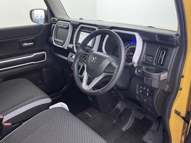 スズキ ハスラー HYBRID X 栃木県 2021(令3)年 2万km アクティブイエロー/ホワイト2トーンルーフ 純正SDナビ/（フルセグ/CD/DVD/AM/FM/BT/SD)/デュアルセンサーブレーキサポート/レーンキープアシスト/コーナーセンサー/ドライブレコーダー/ビルトインETC/前席シートヒーター/ISOFIX/シートバックテーブル/アイドリングストップ/LEDヘッドライト/LEDフォグランプ/オートライト/オートハイビーム/スマートキー/プッシュスタート