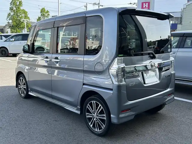 ダイハツ タント カスタム RS トップED SA 愛媛県 2014(平26)年 9.6万km タングステングレーM 禁煙車/登録時走行距離：95826km/ディーラーオプション純正ナビ/CD/DVD/ワンセグTV/バックカメラ/社外ETC/衝突被害軽減システム/横滑り防止装置/LEDヘッドライト/フォグランプ/オートライト/オートマチックハイビーム/両側パワースライドドア/エンジンスタートボタン/スマートキー/純正フロアマット