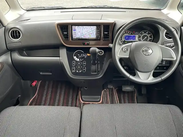 日産 デイズ ルークス ハイウェイスター Xターボ 静岡県 2017(平29)年 4.7万km モカブラウンP 社外ナビ/フルセグTV/DVD/CD/BT/SD/MSV/全方位カメラ/片側電動スライドドア/衝突軽減ブレーキ/オートハイビーム/LEDヘッドライト/前方ドライブレコーダー/ETC/純正14インチAW/スマートキー×2/保証書/取扱説明書/R7点検記録簿有