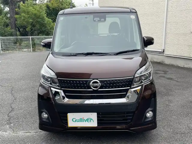 日産 デイズ ルークス ハイウェイスター Xターボ 静岡県 2017(平29)年 4.7万km モカブラウンP 社外ナビ/フルセグTV/DVD/CD/BT/SD/MSV/全方位カメラ/片側電動スライドドア/衝突軽減ブレーキ/オートハイビーム/LEDヘッドライト/前方ドライブレコーダー/ETC/純正14インチAW/スマートキー×2/保証書/取扱説明書/R7点検記録簿有