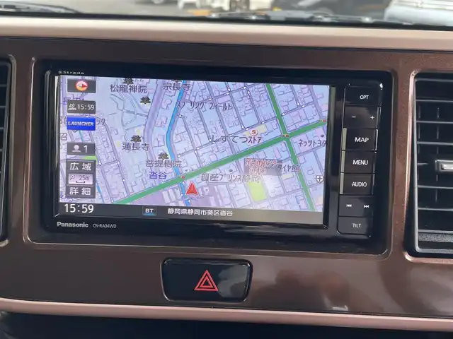 日産 デイズ ルークス ハイウェイスター Xターボ 静岡県 2017(平29)年 4.7万km モカブラウンP 社外ナビ/フルセグTV/DVD/CD/BT/SD/MSV/全方位カメラ/片側電動スライドドア/衝突軽減ブレーキ/オートハイビーム/LEDヘッドライト/前方ドライブレコーダー/ETC/純正14インチAW/スマートキー×2/保証書/取扱説明書/R7点検記録簿有