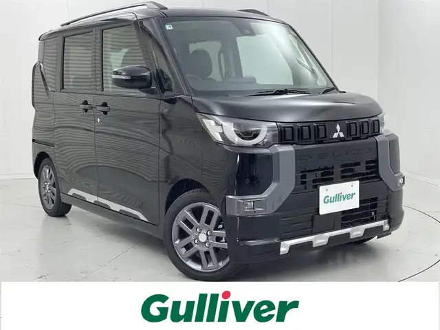三菱 デリカミニ T プレミアム 茨城県 2025(令7)年 0.1千km アメジストブラック 届済未使用車/純正9型DA/全周囲カメラ/デジタルインナーミラー/リヤサーキュレーター（プラズマクラスター付）/衝突被害軽減ブレーキ/車線逸脱抑制装置/レーダークルーズコントロール/オートマチックハイビーム/クリアランスソナー/両側電動スライドドア/ハーフレザーシート/シートヒーター/ステアリングヒーター/純正15インチAW/LEDヘッドライト/スマートキー
